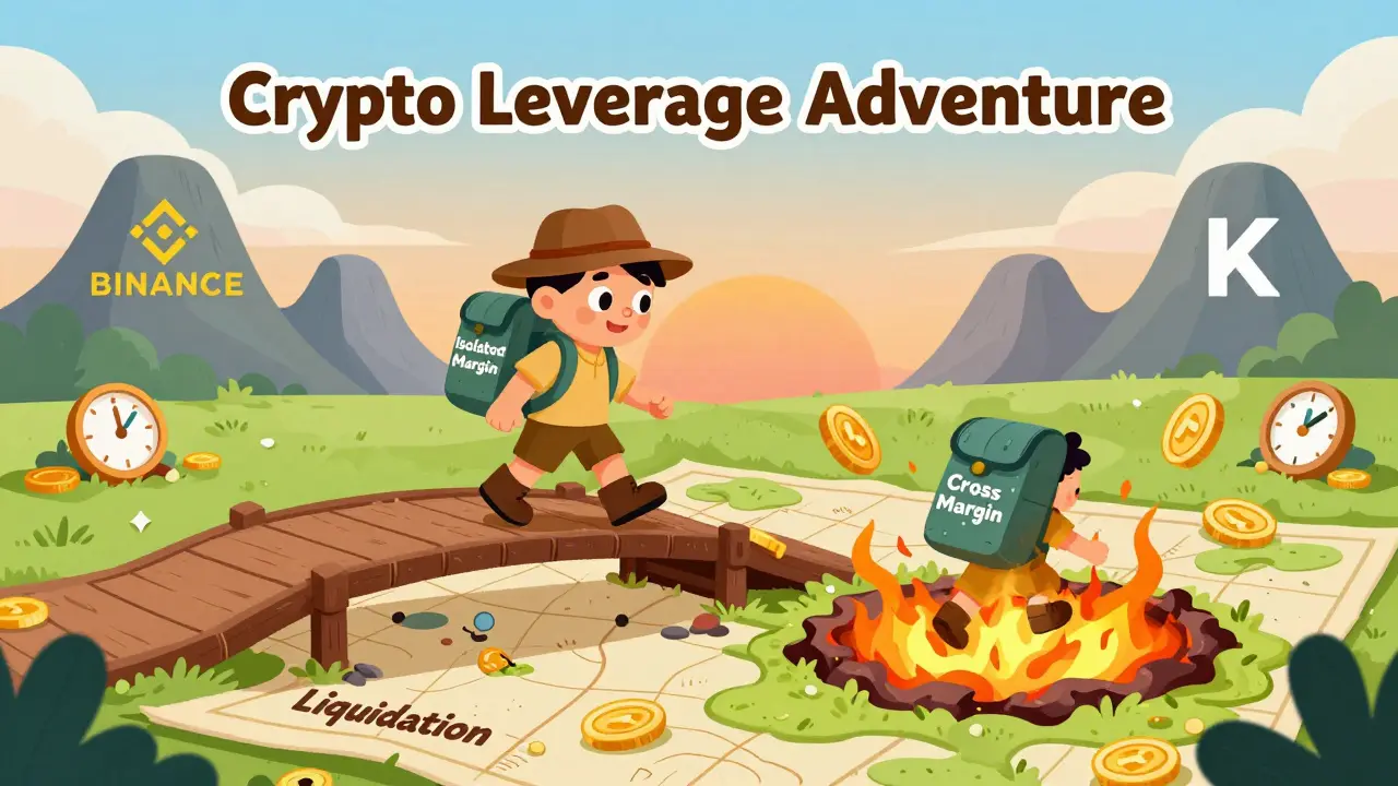 Explorer crossing a bridge with safe margin while another falls into liquidation pit