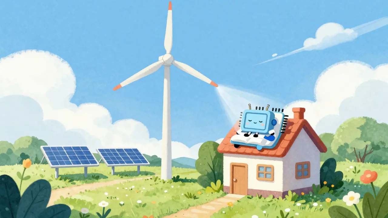 Eco-friendly mining setup powered by wind and solar energy