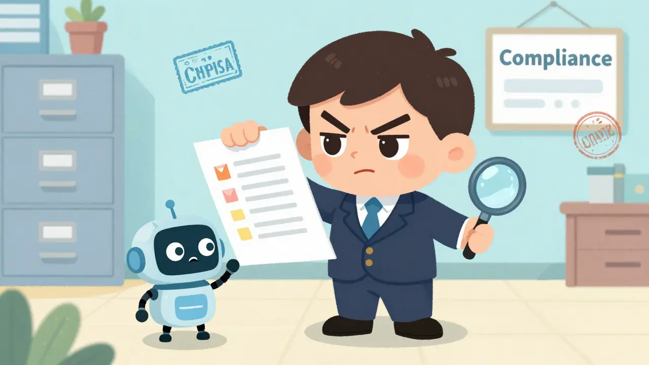 Illustration of regulator checking compliance for a digital asset platform