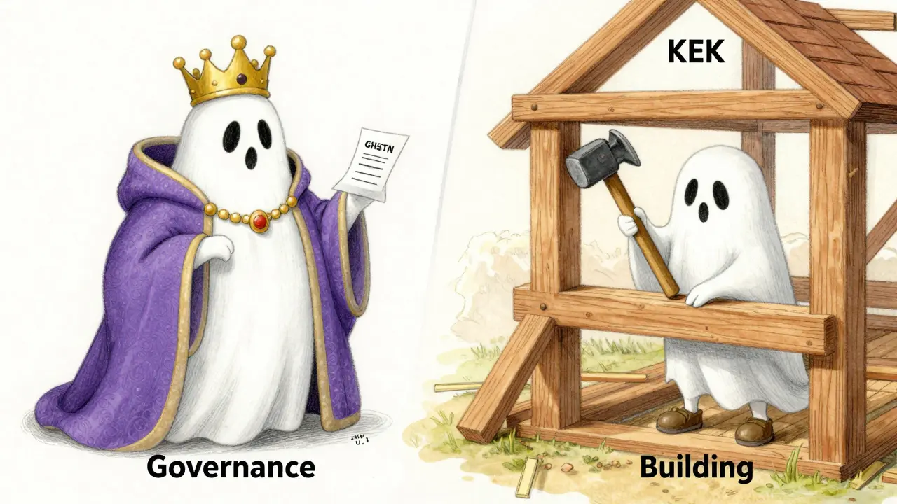 Illustration comparing a governing ghost with a building ghost in a game