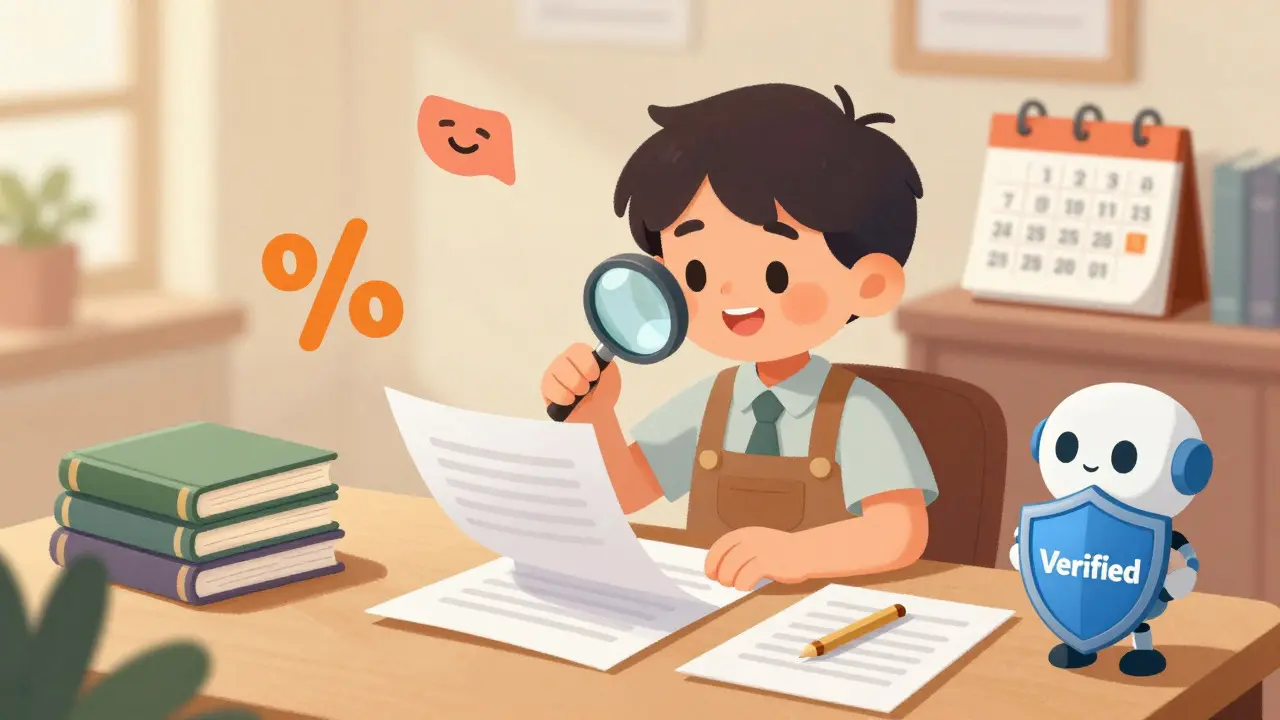 Cartoon character organizing tax records and verifying identity safely