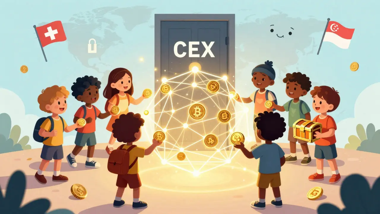 Children trading privacy coins via decentralized web bypassing locked door