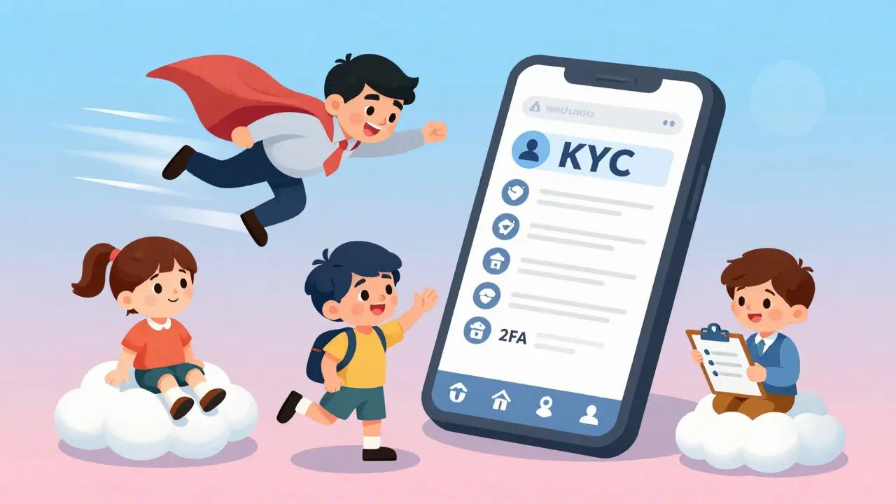 Illustration of users engaging with a smartphone, showing speed, caution, and security checks