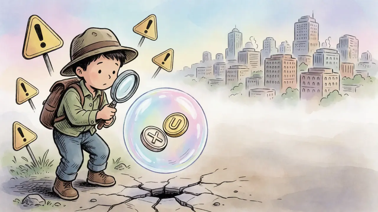 Explorer examining fragile tokens in a bubble on Mars.