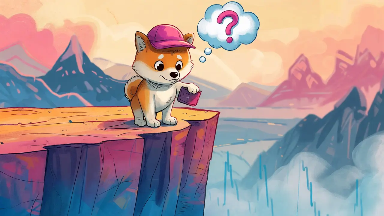 Shiba Inu puppy standing cautiously at the edge of a cliff representing risk